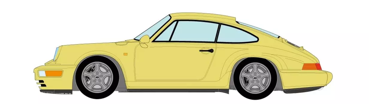 VISION Porsche 911 Carrera RS 1992 Лимонно-желтый Готовый продукт 1/43 (964)