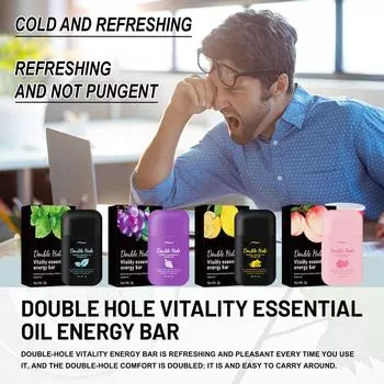 Vitality Mint Energy Bar 2g Освежающий и освежающий освежающий батончик для снятия усталости и сонливости от вождения Vitality Назальный аспиратор с двойным отверстием