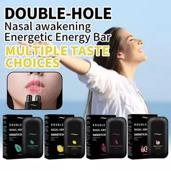 Vitality Mint Energy Bar 2g Освежающий и освежающий освежающий батончик для снятия усталости и сонливости от вождения Vitality Назальный аспиратор с двойным отверстием One Size