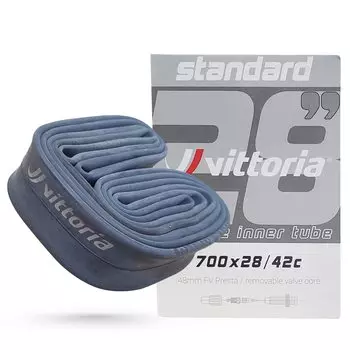 Vittoria Standard Butyl Tubes Presta Valve Included Bicycle Tube 700x28/42c(28/42-622) 48mm(FV/RVC) Nut/Cap