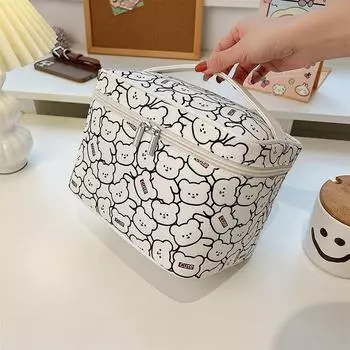 Вместительная дорожная косметичка в черно-белую клетку Rubik s Cube белый/чёрный