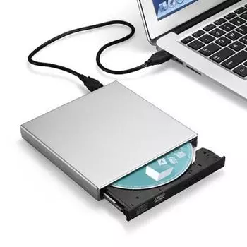 Внешний USB 2.0 DVD Combo CD-RW привод для записи ноутбуков, настольных компьютеров серебряный