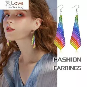 Vnox Chic Радужные Цвета Lgbtq Pride Серьги Для Женщин Ювелирные Изделия, Модные Металлические Серьги-Подвески Подарки