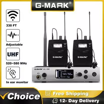 Внутриушной монитор G-MARK G5.1IEM одноканальный UHF беспроводной сценический возврат с металлическим корпусом для студии звукозаписи