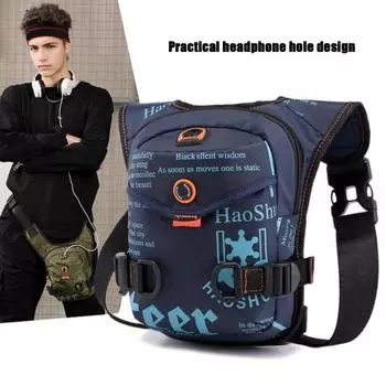 Водонепроницаемая сумка на бедро Outdoor Leg Pack с отверстием для наушников, регулируемым ремешком, вместительная поясная сумка с несколькими карманами для пеших прогулок, велоспорта, рыбалки, путешествий армия зеленый