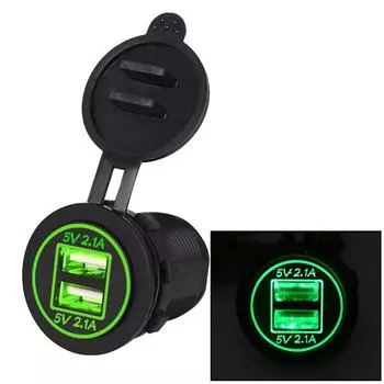Водонепроницаемая USB-розетка для зарядного устройства морского класса 4,2 А с защитным колпачком - прочная двухпортовая розетка для лодки, автофургона, мотоцикла