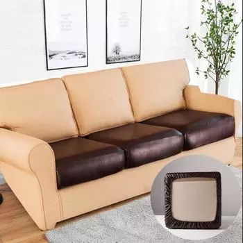 Водонепроницаемая защита для мебели из искусственной кожи, чехол для диванной подушки, угловой диван, подушка для сиденья, эластичный однотонный чехол для дивана back cushion синий