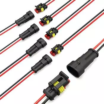 Водонепроницаемые 2-контактные разъемы для проводов - 20 AWG Автомобильный комплект разъемов для автомобилей, грузовиков, мотоциклов и морских лодок