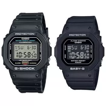 Водонепроницаемые парные часы CASIO, черные цифровые часы [Casio] G-SHOCK Baby-G мужские и женские DW-5600UE-1JFBGD-565U-1JF []