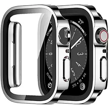 Водонепроницаемый чехол для Apple Watch 7 8 9 45 мм 41 мм Защитное стекло для экрана Бампер Закаленное iWatch 5 SE 6 44 мм 40 мм Аксессуары Series 4 5 6 SE 40mm