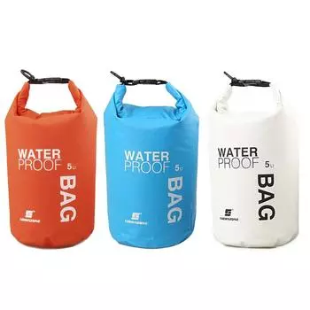 Водонепроницаемый мешок DryBag объемом 5 л для активного отдыха на природе — кемпинга, походов, рафтинга и многого другого синий