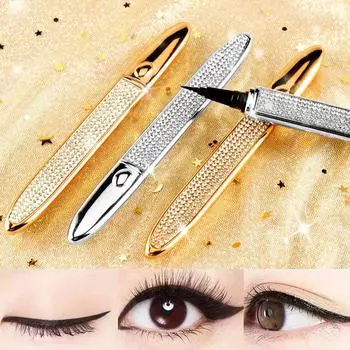 Водостойкая подводка для глаз Kakashi Long-Stating Diamond Eyeliner: Не размазывается, не тускнеет — идеально подходит для новичков в макияже больших глаз Diamond Eyeliner золотой