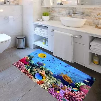 Водостойкие 3D наклейки на стену с морской китовой рыбой для детской комнаты, съемные наклейки из ПВХ «сделай сам», наклейки на обои, украшение для ванной комнаты 57*90cm