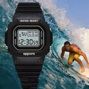 Водонепроницаемые светодиодные часы 1PC чёрный