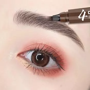 Водостойкий 4-слойный карандаш для бровей с кистью Tattoo Natural Brown Eyebrow Tint Pencil H101, 03 Красно-коричневый, 1 шт.