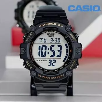 Военные часы Casio G-Shock, аккумулятор на 10 лет, 5 будильников, водонепроницаемые военные электронные наручные часы + оригинальный футляр, инструкция на корейском языке, черные