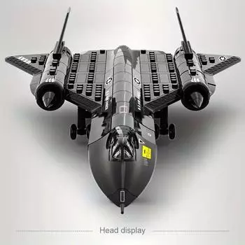 Военный SR-71 Blackbird Разведывательный самолет Космические строительные блоки Маленькие частицы Головоломка Сборная игрушка