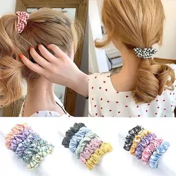 Vogue Ponytail Holder Корейские эластичные резинки для волос Резинка для волос Аксессуары для волос Головной убор Клетчатая веревка для волос Мода для женщин и девочек Резинка для волос