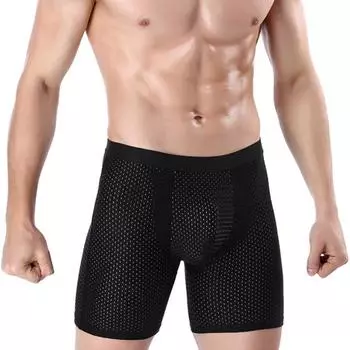 Vogue Shaper Body Pouch Mesh Мужские дышащие боксерские трусы-боксеры с выпуклостью, мягкие шорты из ледяного шелка XL