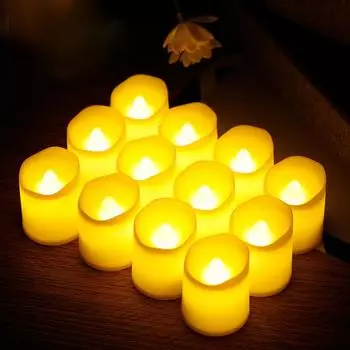 Vogue Tea Light Button Battery Lamp Party Decoration Wave Mouth Мигающая свеча Home Wedding Беспламенная романтическая светодиодная электронная свеча слоновая кость