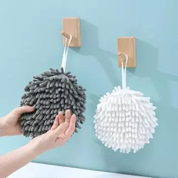 Vogue Towel for Dry Hands Ball Soft Plush Quick Dry Water Absorbent Soft Kitchen Bathroom Hand Towels Hanging Towel Quick-Drying Kitchen Plush Towels синий