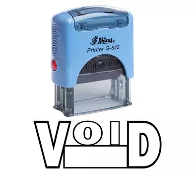 VOID Self Inking Rubber Stamp Custom Shiny Office Стационарный штамп Impression Area 14 mm x 38 mm чёрный