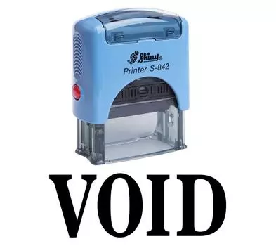 VOID Self Inking Rubber Stamp Office Stationary Custom Shiny Stamp Impression Area 14 mm x 38 mm чёрный