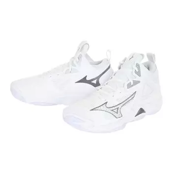 Волейбольные кроссовки Wave Momentum 3 MID Клубная деятельность Для зала Широкие Легкие Для зала Бело-серый x Серебристый см [Mizuno] 29.0 2.5E