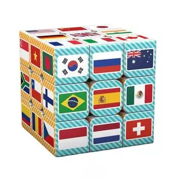 Волшебный куб-головоломка 3x3x3 с принтом национального флага, упаковка с узором Cubo, детские подарки, развивающие игрушки-кубы с кубиками скорости для детей