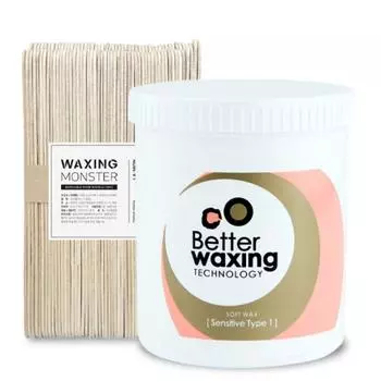 Воск для депиляции Barrel Waxing Gold Soft Sensitive Skin Wax 500 г (2 типа) + Деревянный шпатель L (100 штук), 1 комплект