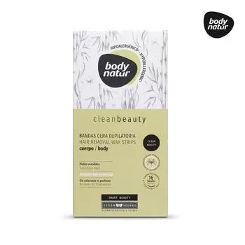 Восковые полоски для депиляции Bodynatur Clean Beauty Body 16EA