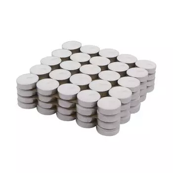 Восковые свечи Tealight, время горения 3 часа, бездымные, без остатка (Набор из 100 штук, без запаха)