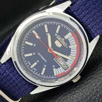 ВОССТАНОВЛЕННЫЕ АВТОМАТИЧЕСКИЕ МУЖСКИЕ ЧАСЫ SEIKO 5 JAPAN 6309A С СИНИМ ЦИФЕРБЛАТОМ a427324-2 QRL-a427324