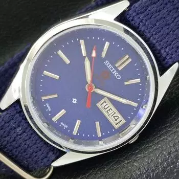 ВОССТАНОВЛЕННЫЕ АВТОМАТИЧЕСКИЕ МУЖСКИЕ ЧАСЫ SEIKO EXPO 70 JAPAN 6309A С СИНИМ ЦИФЕРБЛАТОМ a427288-2 QRL-a427288