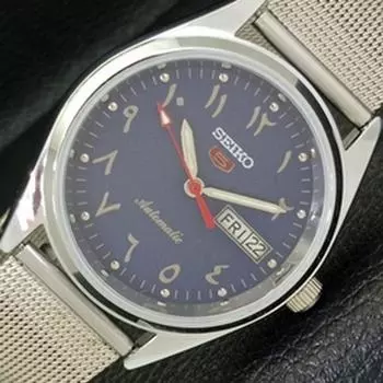 ВОССТАНОВЛЕННЫЕ JAPAN SEIKO 5 AUTOMATIC 6309A МУЖСКИЕ ЧАСЫ С АРАБСКИМ СИНИМ ЦИФЕРБЛАТОМ a427358-2 QRL-a427358