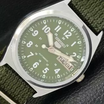 ВОССТАНОВЛЕННЫЕ JAPAN SEIKO 5 AUTOMATIC 6309A МУЖСКИЕ ЧАСЫ С ЗЕЛЕНЫМ ЦИФЕРБЛАТОМ a427304-2 QRL-a427304