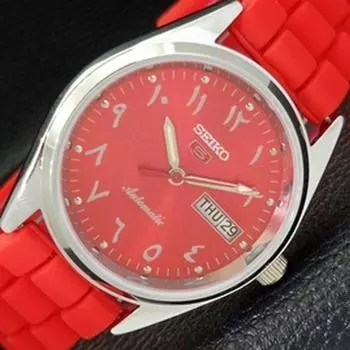 ВОССТАНОВЛЕННЫЕ JAPAN SEIKO 5 AUTOMATIC 6309A МУЖСКИЕ ЧАСЫ АРАБСКИЙ КРАСНЫЙ ЦИФЕРБЛАТ a427353-2 QRL-a427353