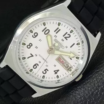 ВОССТАНОВЛЕННЫЕ JAPAN SEIKO 5 AUTOMATIC 6309A МУЖСКИЕ ЧАСЫ С БЕЛЫМ ЦИФЕРБЛАТОМ a427300-2 QRL-a427300