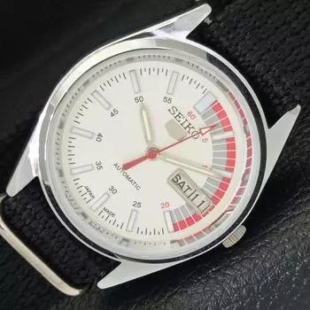 ВОССТАНОВЛЕННЫЕ МУЖСКИЕ ЧАСЫ SEIKO 5 AUTOMATIC JAPAN 6309A С БЕЛЫМ ЦИФЕРБЛАТОМ a427250-2 QRL-a427250
