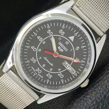ВОССТАНОВЛЕННЫЕ SEIKO 5 AUTOMATIC 6309A JAPAN МУЖСКИЕ ЧАСЫ С ЧЕРНЫМ ЦИФЕРБЛАТОМ a427287-2 QRL-a427287
