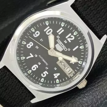 ВОССТАНОВЛЕННЫЕ SEIKO 5 AUTOMATIC 6309A JAPAN МУЖСКИЕ ЧАСЫ С ЧЕРНЫМ ЦИФЕРБЛАТОМ a427303-2 QRL-a427303
