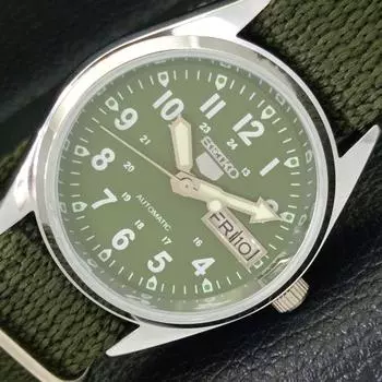 ВОССТАНОВЛЕННЫЕ SEIKO 5 AUTOMATIC 6309A ЯПОНИЯ МУЖСКИЕ ЧАСЫ С ЗЕЛЕНЫМ ЦИФЕРБЛАТОМ a427317-2 QRL-a427317