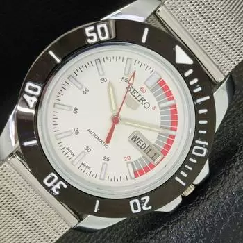 ВОССТАНОВЛЕННЫЕ SEIKO 5 АВТОМАТИЧЕСКИЕ ЯПОНИЯ 6309A НАРУЧНЫЕ ЧАСЫ С БЕЛЫМ ЦИФЕРБЛАТОМ a426506-2 RL-a426506