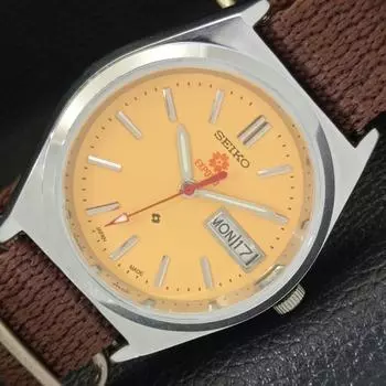 ВОССТАНОВЛЕННЫЕ SEIKO EXPO 70 6309A АВТОМАТИЧЕСКИЕ ЯПОНСКИЕ МУЖСКИЕ ЧАСЫ С КРЕМАТЫМ ЦИФЕРБЛАТОМ a427222-2 QRL-a427222