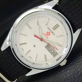 ВОССТАНОВЛЕННЫЕ SEIKO EXPO 70 AUTOMATIC 6309A ЯПОНИЯ МУЖСКИЕ СЕРЕБРЯНЫЕ ЧАСЫ С ЦИФЕРБЛАТОМ a427263-2 QRL-a427263