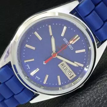 ВОССТАНОВЛЕННЫЕ SEIKO EXPO 70 AUTOMATIC 6309A ЯПОНИЯ МУЖСКИЕ ЧАСЫ С СИНИМ ЦИФЕРБЛАТОМ a427289-2 QRL-a427289