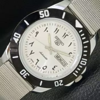 ВОССТАНОВЛЕННЫЕ ВИНТАЖНЫЕ АВТОМАТИЧЕСКИЕ МУЖСКИЕ ЧАСЫ SEIKO 5 JAPAN СЕРЕБРЯНЫЙ ЦИФЕРБЛАТ a433942-2 R119-a433942