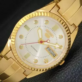 ВОССТАНОВЛЕННЫЕ ВИНТАЖНЫЕ АВТОМАТИЧЕСКИЕ МУЖСКИЕ ЧАСЫ SEIKO 5 JAPAN СЕРЕБРЯНЫЙ ЦИФЕРБЛАТ a434387-2 R120-a434387