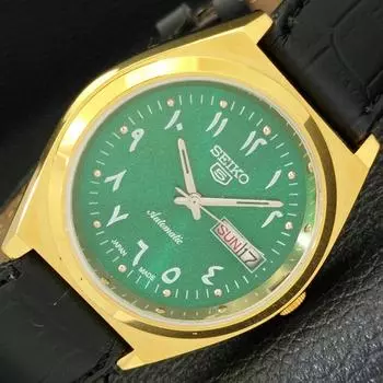 ВОССТАНОВЛЕННЫЕ ВИНТАЖНЫЕ АВТОМАТИЧЕСКИЕ ЯПОНСКИЕ МУЖСКИЕ ЧАСЫ SEIKO 5 с АРАБСКИМ ЦИФЕРБЛАТОМ a434377-2 R120-a434377