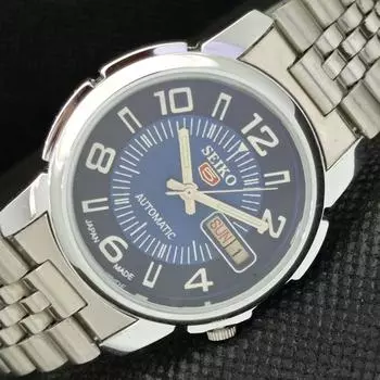ВОССТАНОВЛЕННЫЕ ВИНТАЖНЫЕ ЧАСЫ SEIKO 5 AUTO 7009A ЯПОНИЯ МУЖСКИЕ D/D СИНИЕ ЧАСЫ 588a-a310240-9 SKU588a-a310240